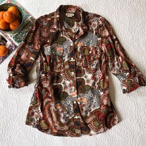 Lucky a Brand Paisley Print Button Down